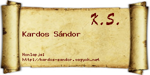 Kardos Sándor névjegykártya